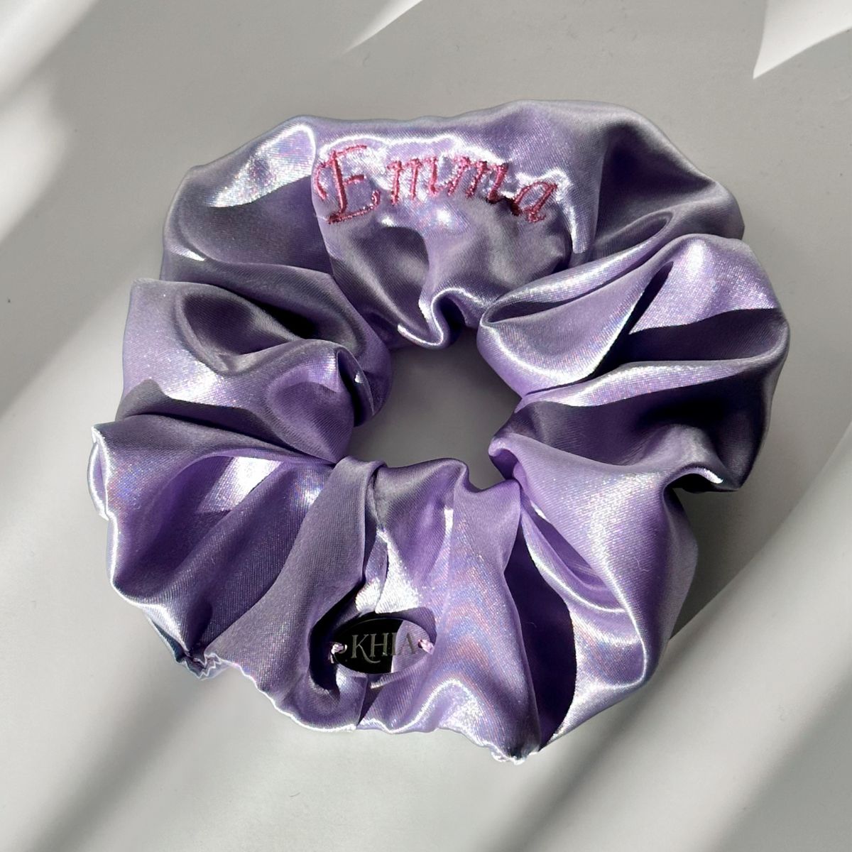 Elastico per capelli personalizzabile in raso lilla misura grande | Accessorio fatto a mano | Khia