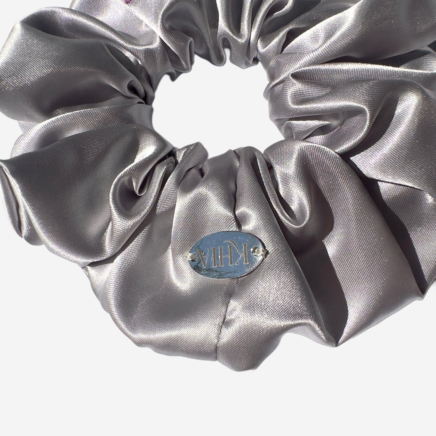 Elastico per Capelli Personalizzabile in Raso Argento | Grande
