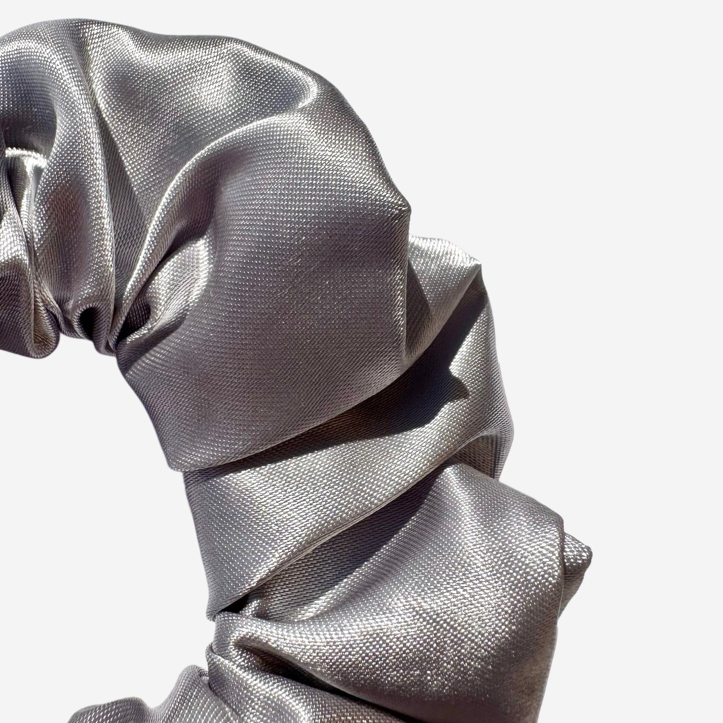 Elastico per Capelli Personalizzabile in Raso Argento | Medio