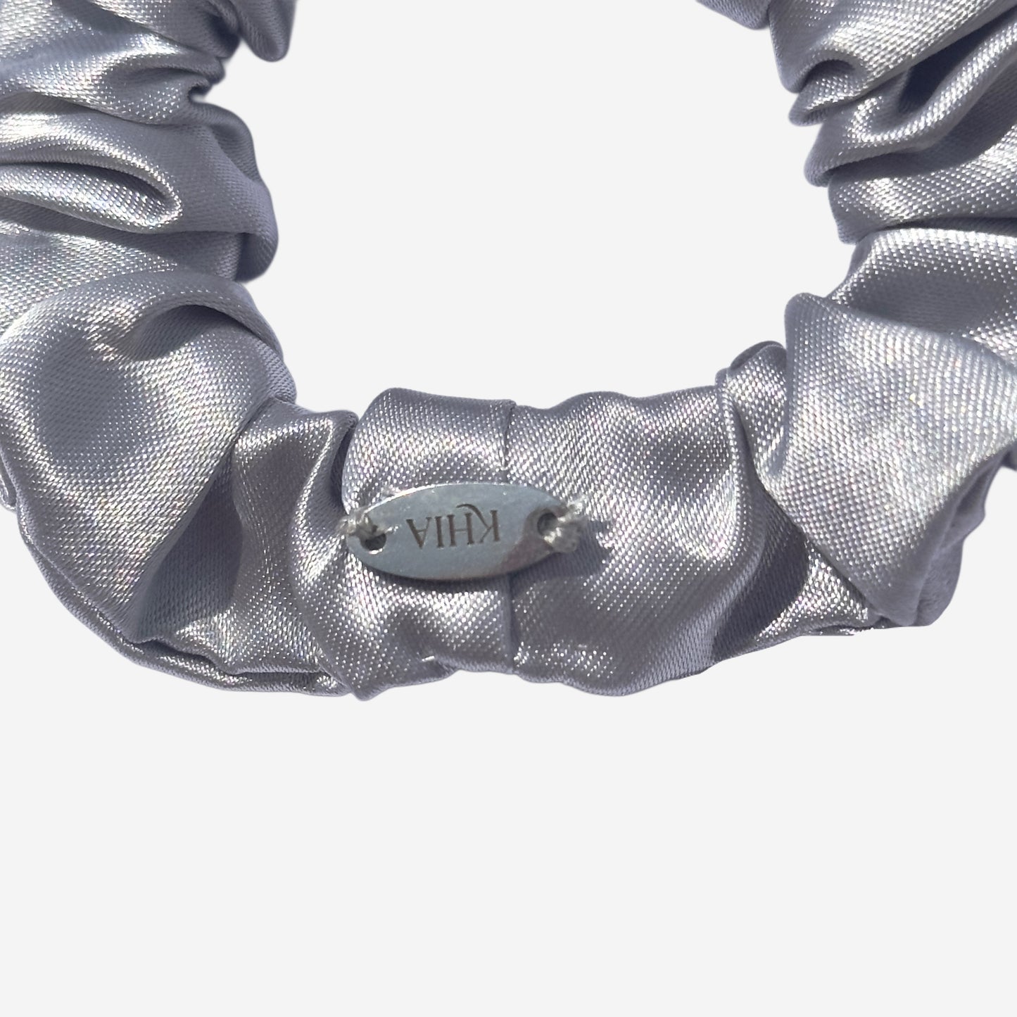 Elastico per Capelli Personalizzabile in Raso Argento | Piccolo