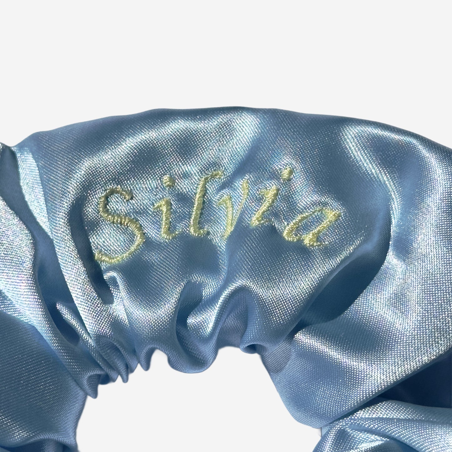Elastico per Capelli Personalizzabile in Raso Azzurro | Grande