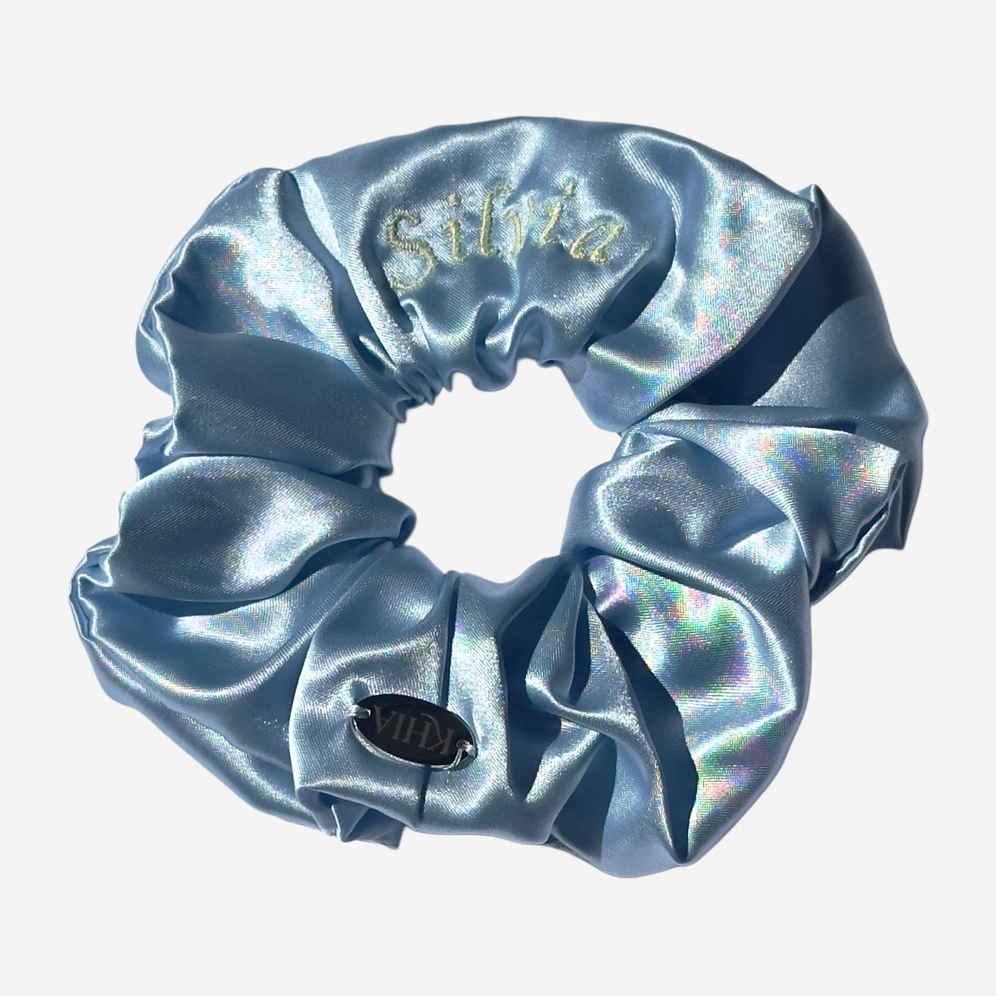 Elastico per Capelli Personalizzabile in Raso Azzurro | Grande