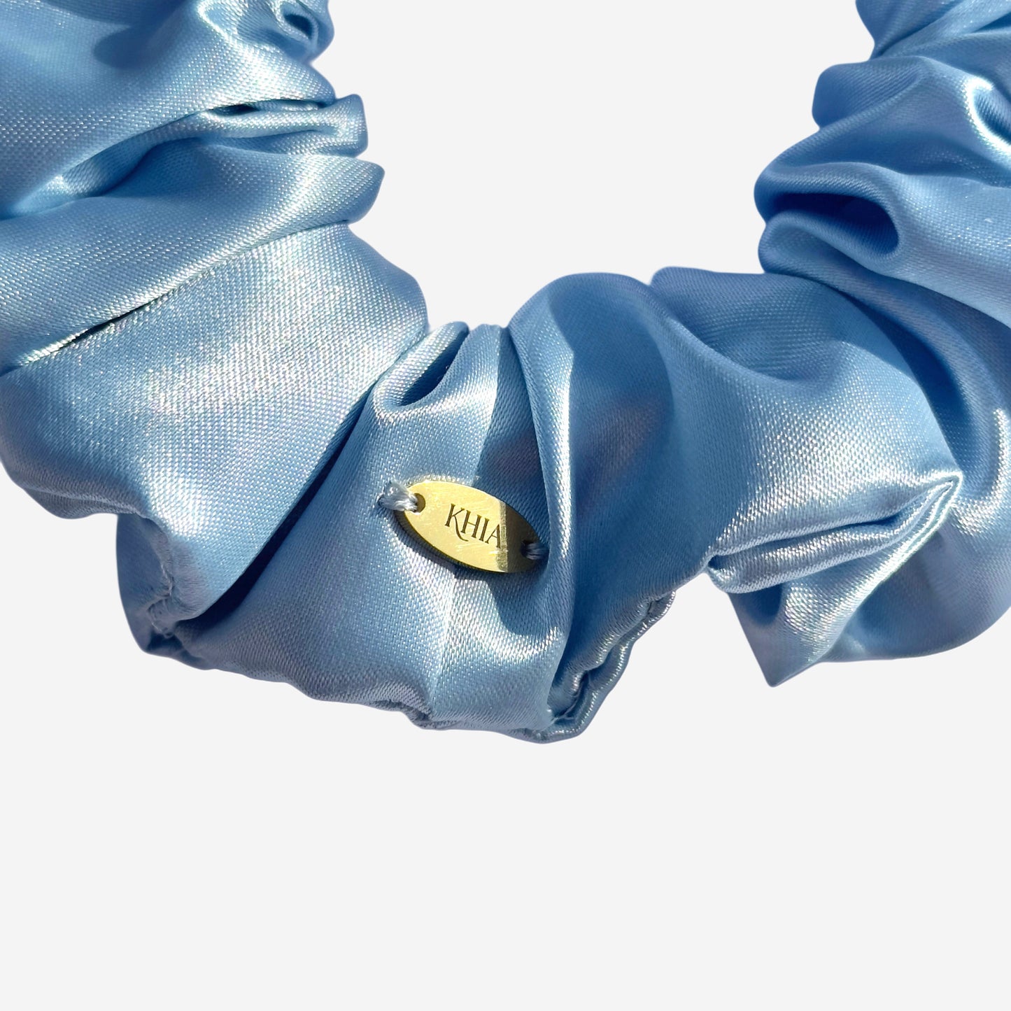 Elastico per Capelli Personalizzabile in Raso Azzurro | Medio