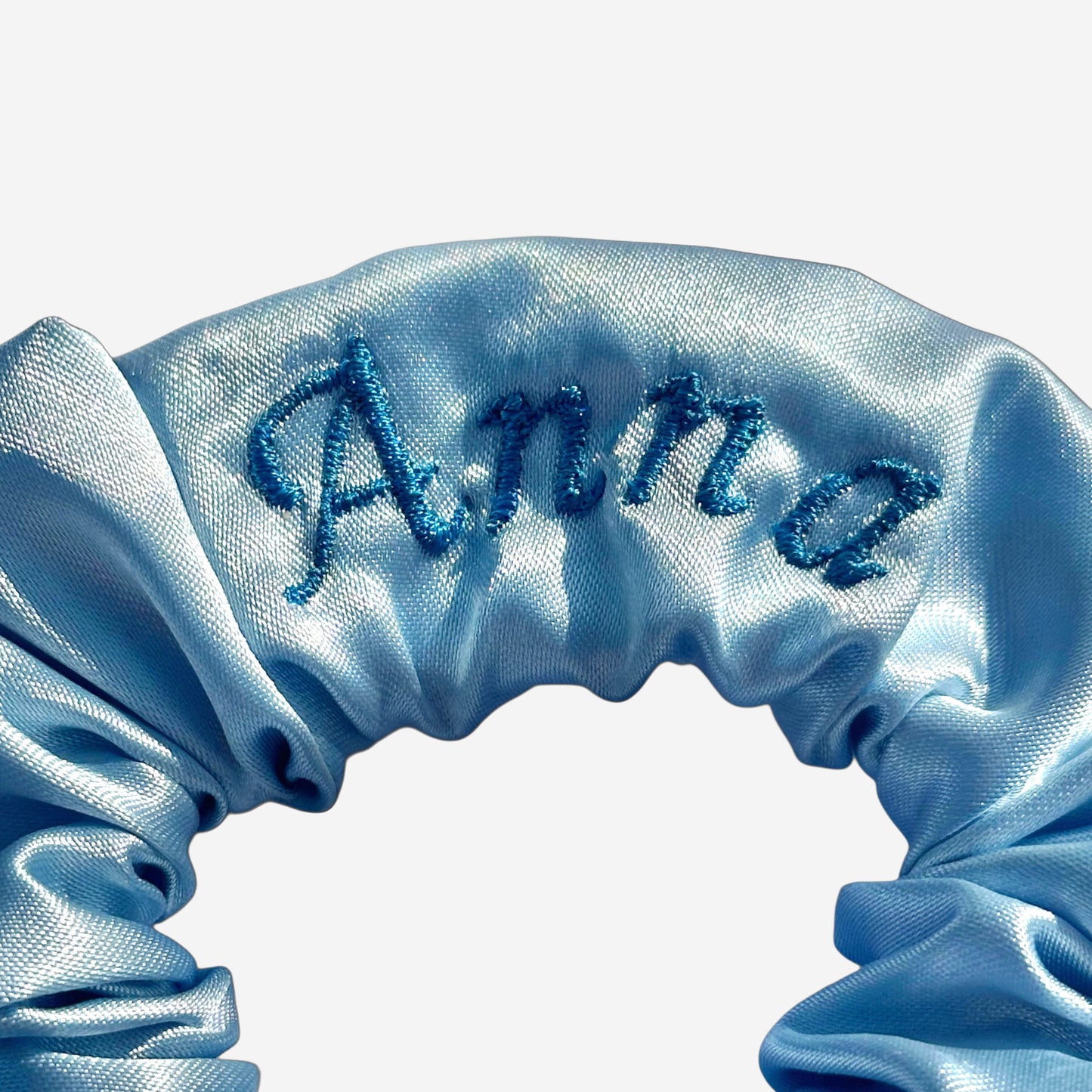Elastico per Capelli Personalizzabile in Raso Azzurro | Medio