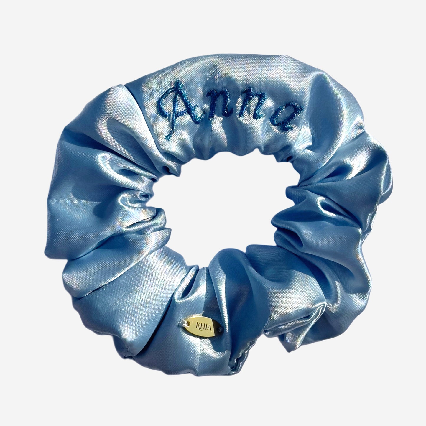 Elastico per Capelli Personalizzabile in Raso Azzurro | Medio