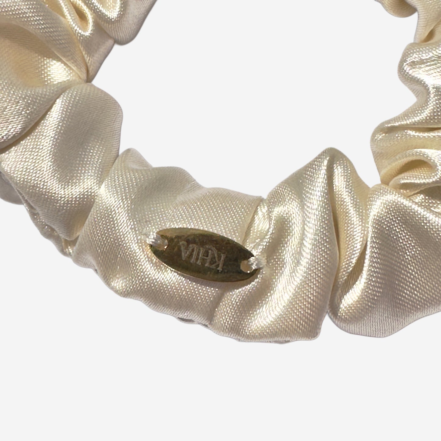Elastico per Capelli Personalizzabile in Raso Beige | Piccolo