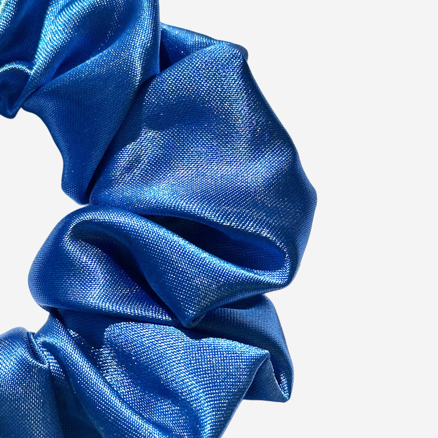 Personalisierbares blaues Satin-Haargummi | Mittel