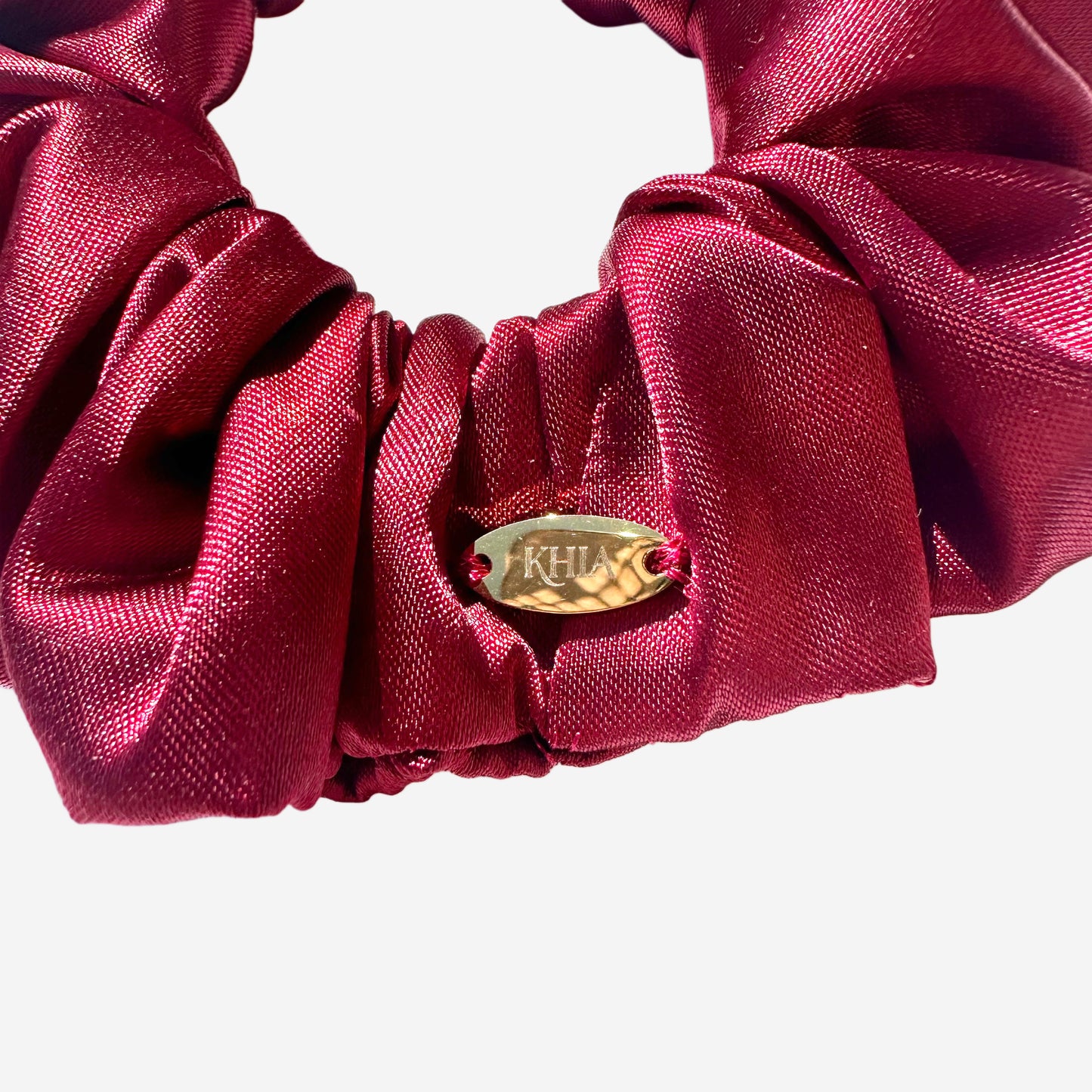 Customizable Burgundy Satin Scrunchie | Medium