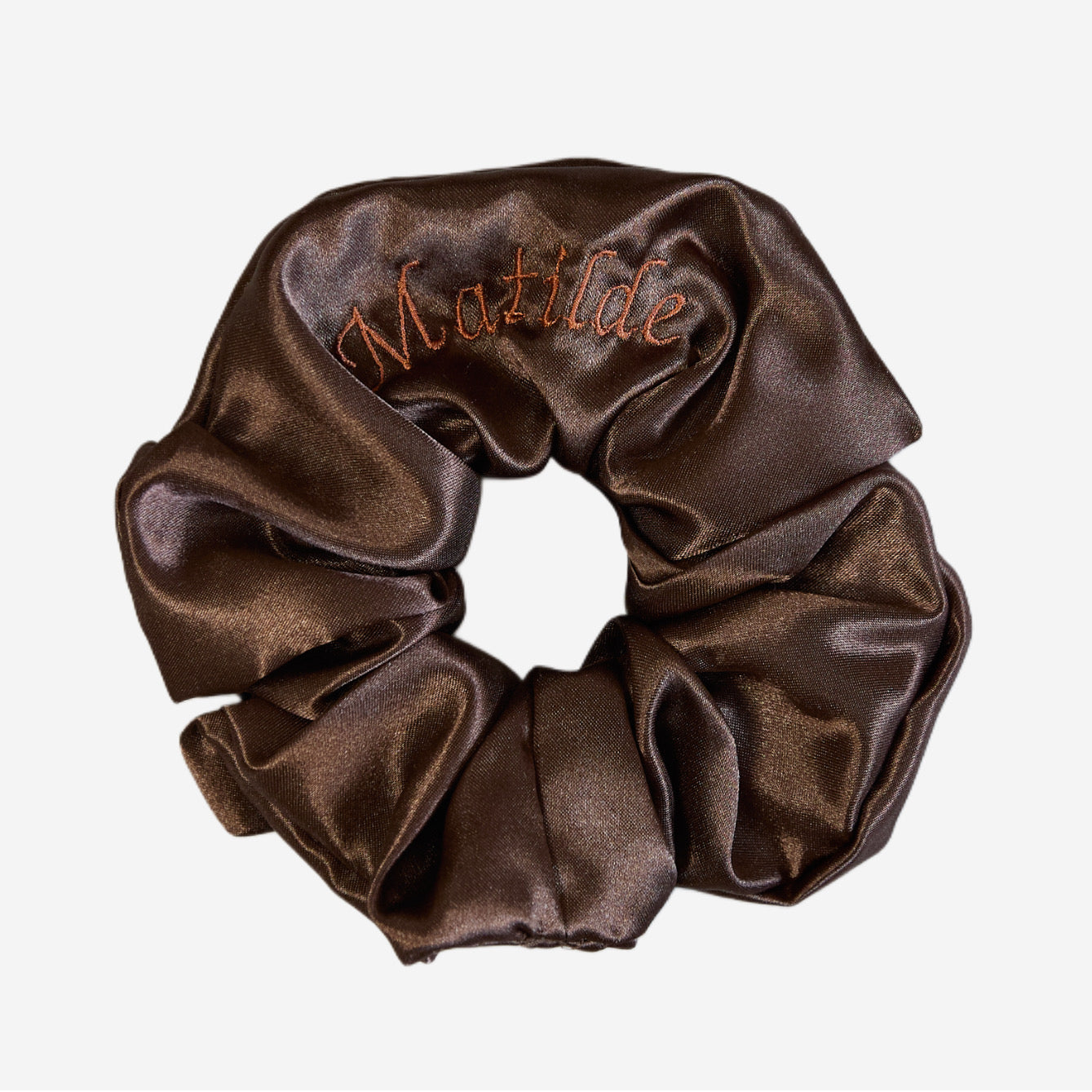 Customizable Cream Satin Hair Scrunchie | Large