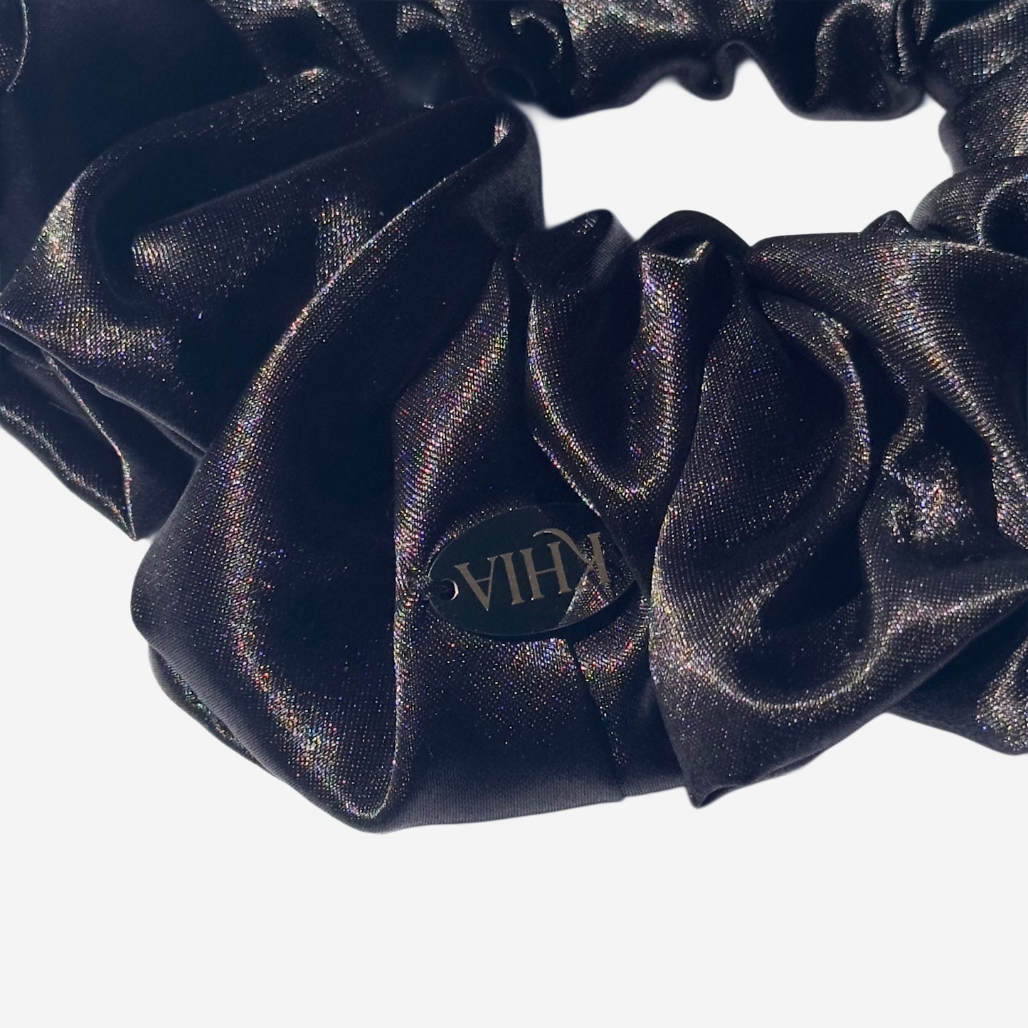 Elastico per Capelli Personalizzabile in Raso Nero | Grande