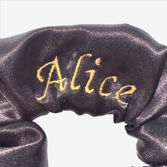 Elastico per Capelli Personalizzabile in Raso Nero | Medio