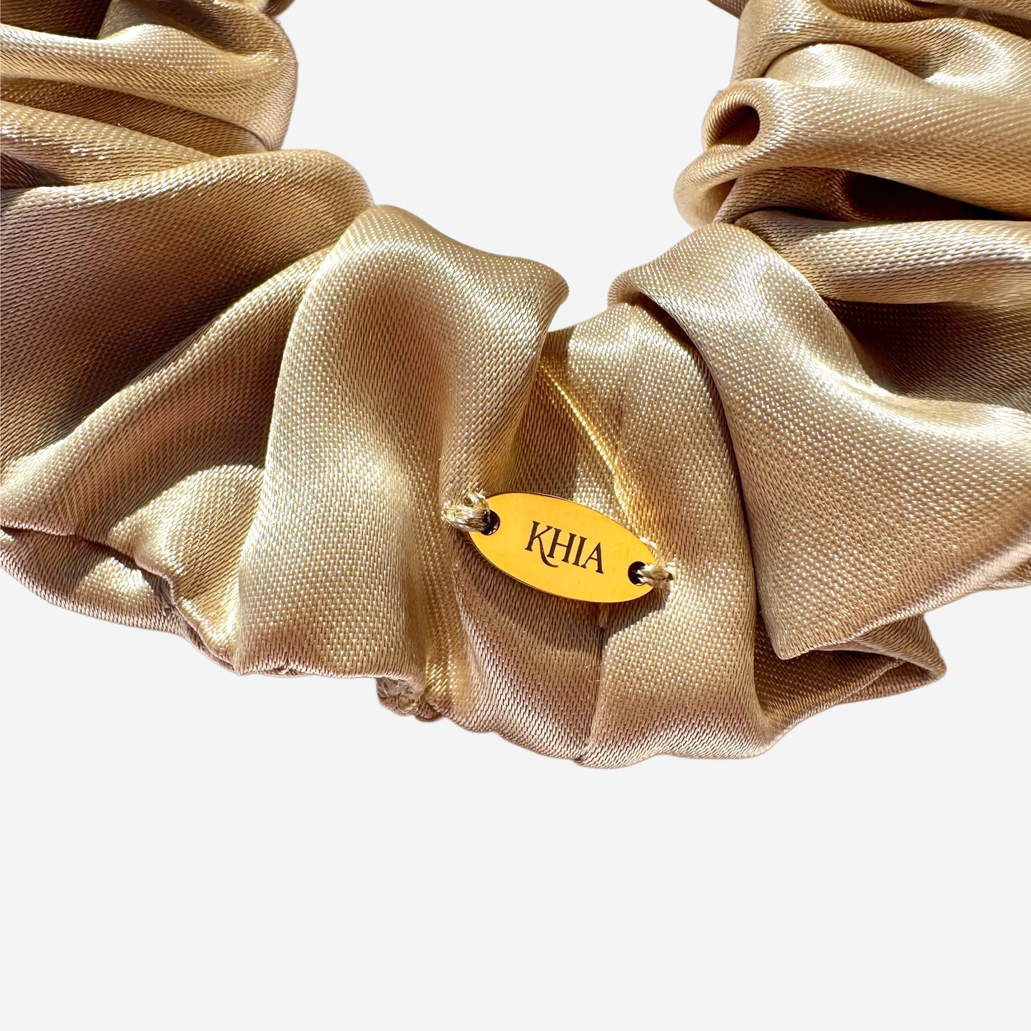 Elastico per Capelli Personalizzabile in Raso Oro | Medio