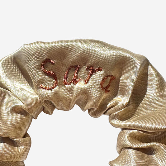 Elastico per Capelli Personalizzabile in Raso Oro | Medio
