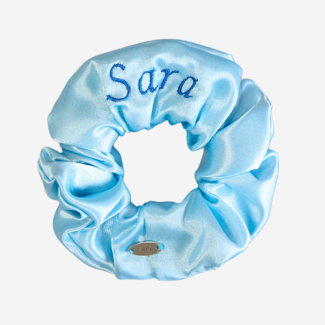 Elastico per Capelli Personalizzabile in Raso Azzurro | Medio
