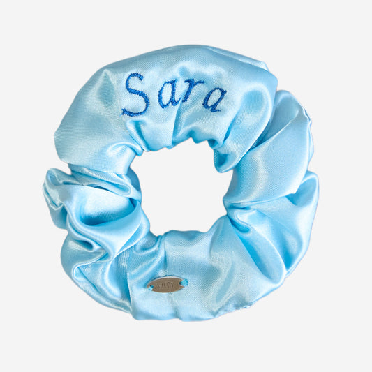 Elastico per Capelli Personalizzabile in Raso Azzurro | Medio