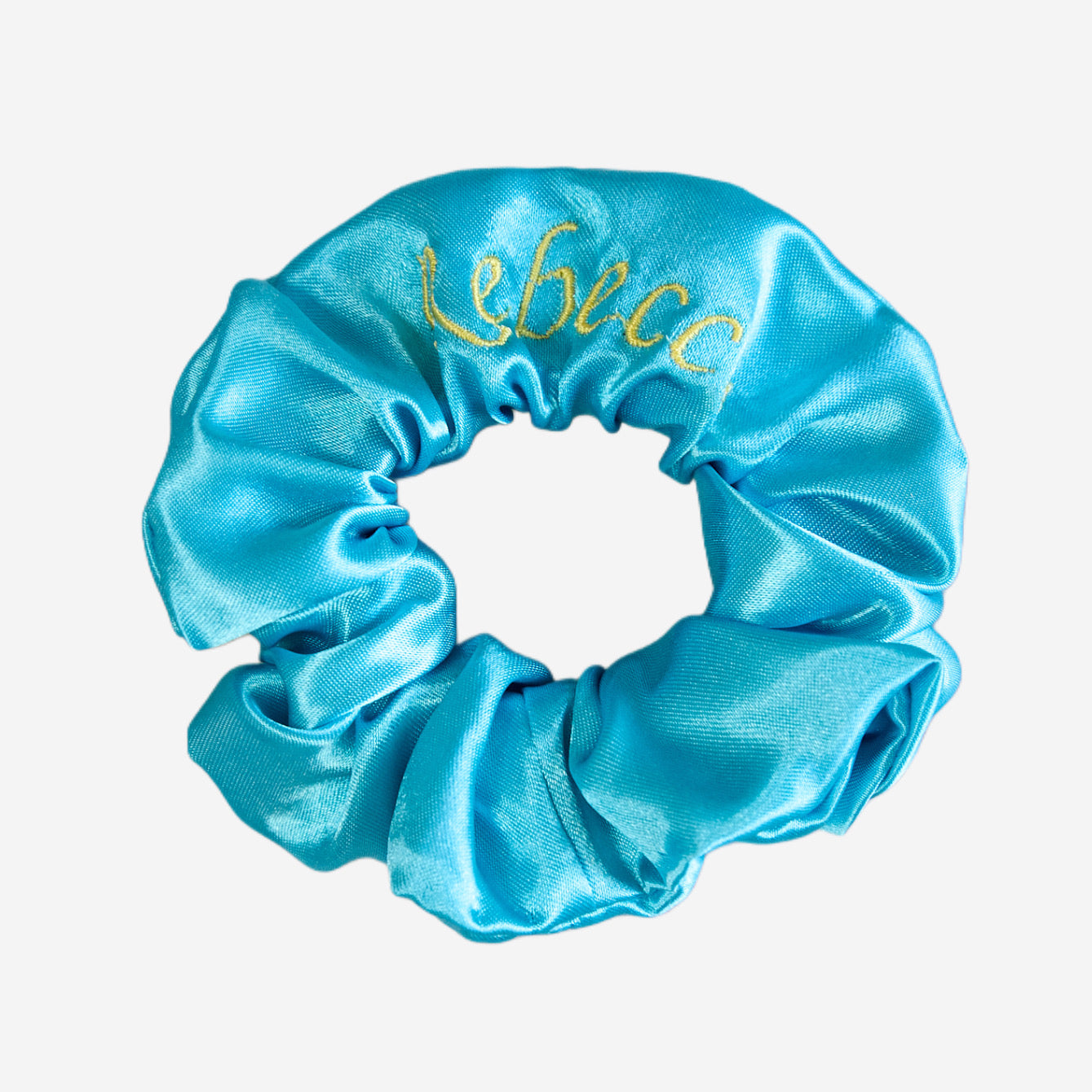 Elastico per Capelli Personalizzabile in Raso Azzurro Scuro | Medio