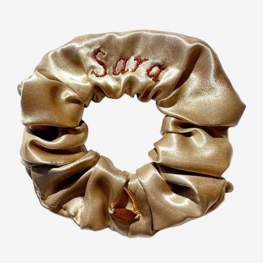 Elastico per Capelli Personalizzabile in Raso Oro | Medio