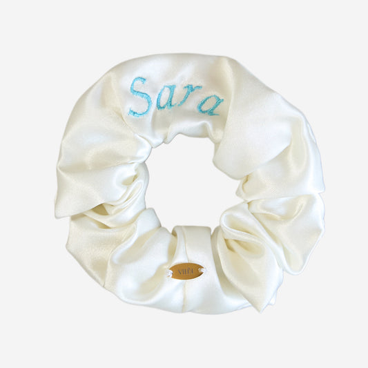 Elastico per Capelli Personalizzabile in Raso Panna | Medio
