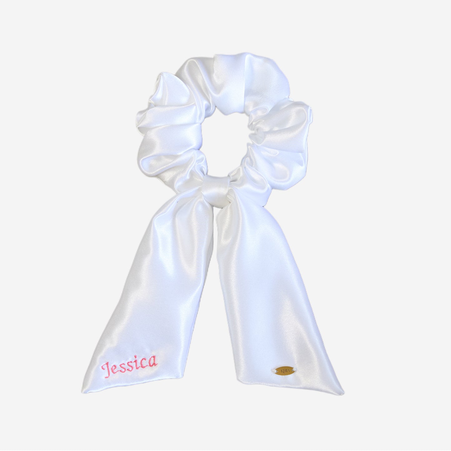 Scrunchie con Code Personalizzabile Bianco
