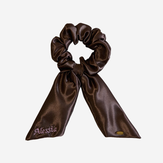 Scrunchie con Code Personalizzabile Marrone