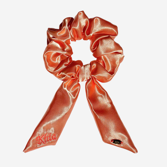 Scrunchie con Code Personalizzabile in Raso Pesca